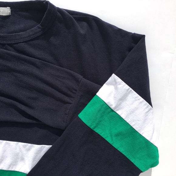 Gaze Color Block Rugby Stripe Cropped Long Sleeve Top M - Picture 3 of 7